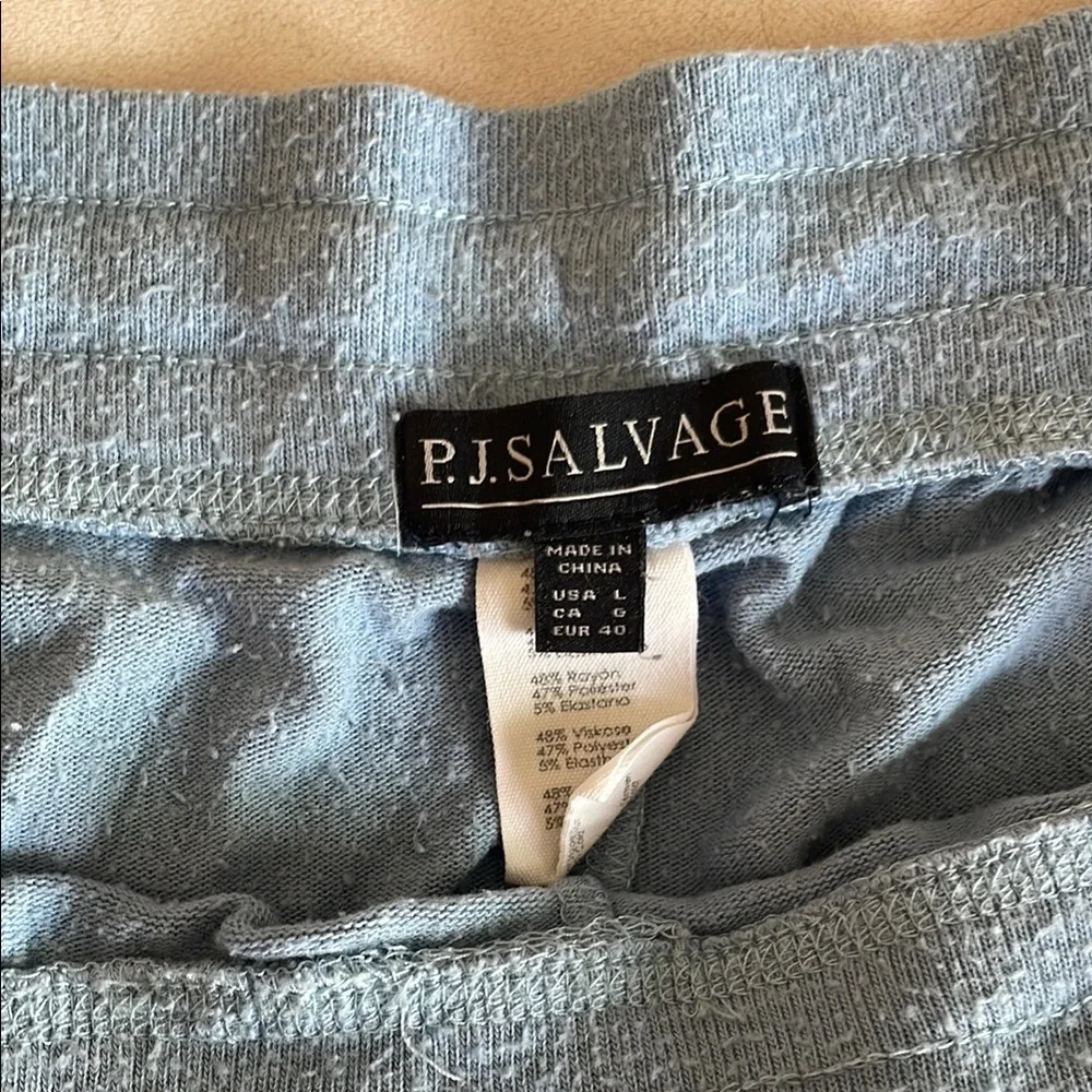 PJ Salvage Blue and White Pajama Set Soft and Relaxed Fit Top-M Bottoms - L - Picture 10 of 10